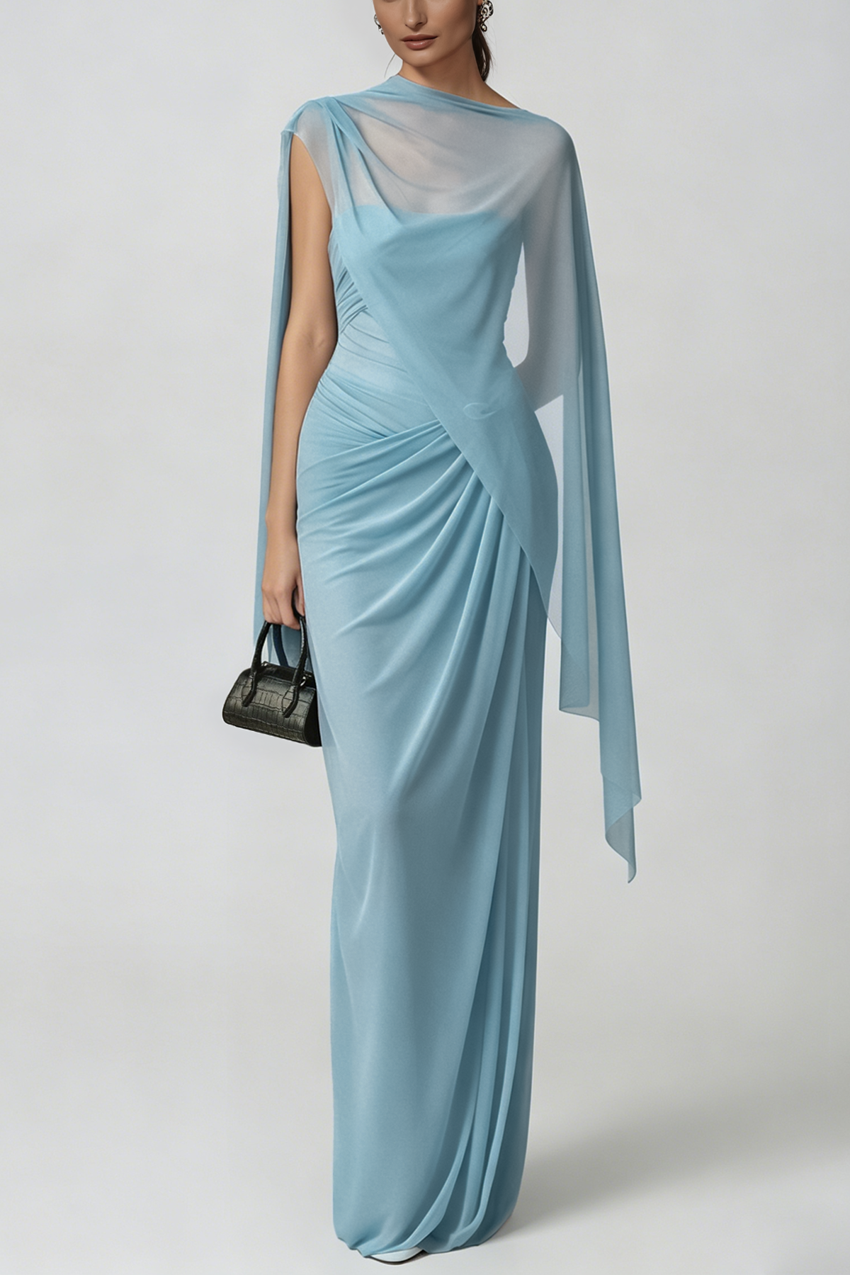 Hlaing Shawl Ruch Maxi Dress