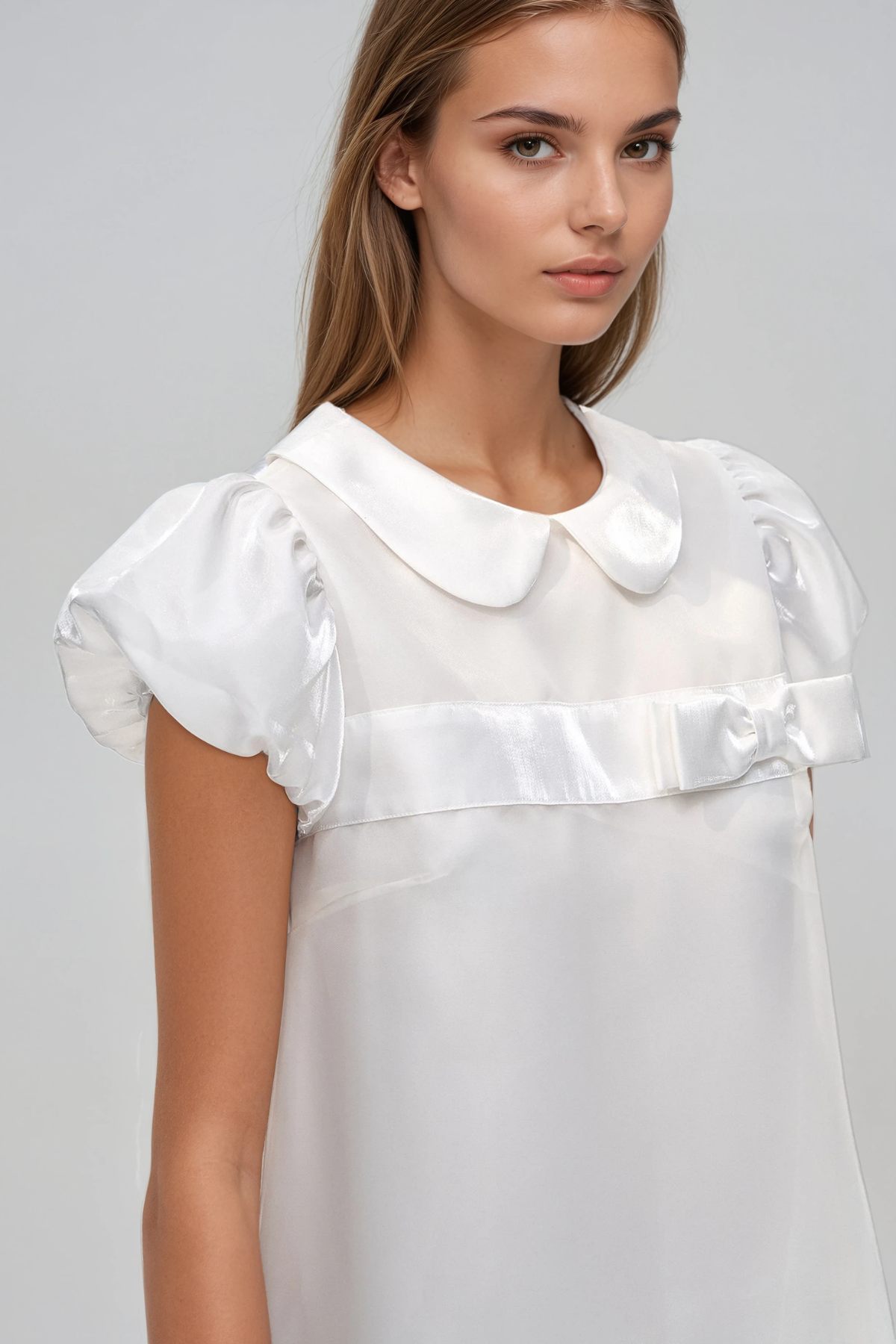 Herleifr Puff Sleeve Mesh Mini Dress