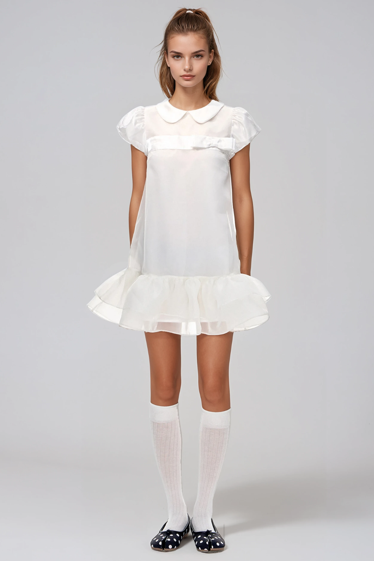 Herleifr Puff Sleeve Mesh Mini Dress