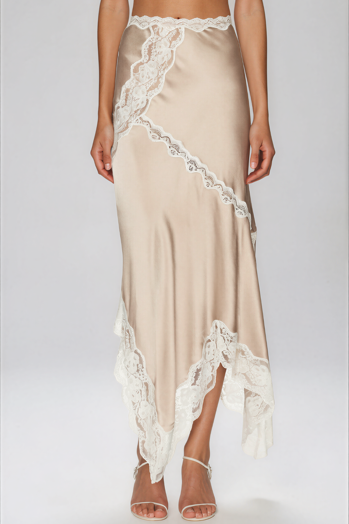 Bess Asymmetric Lace Skirt Set
