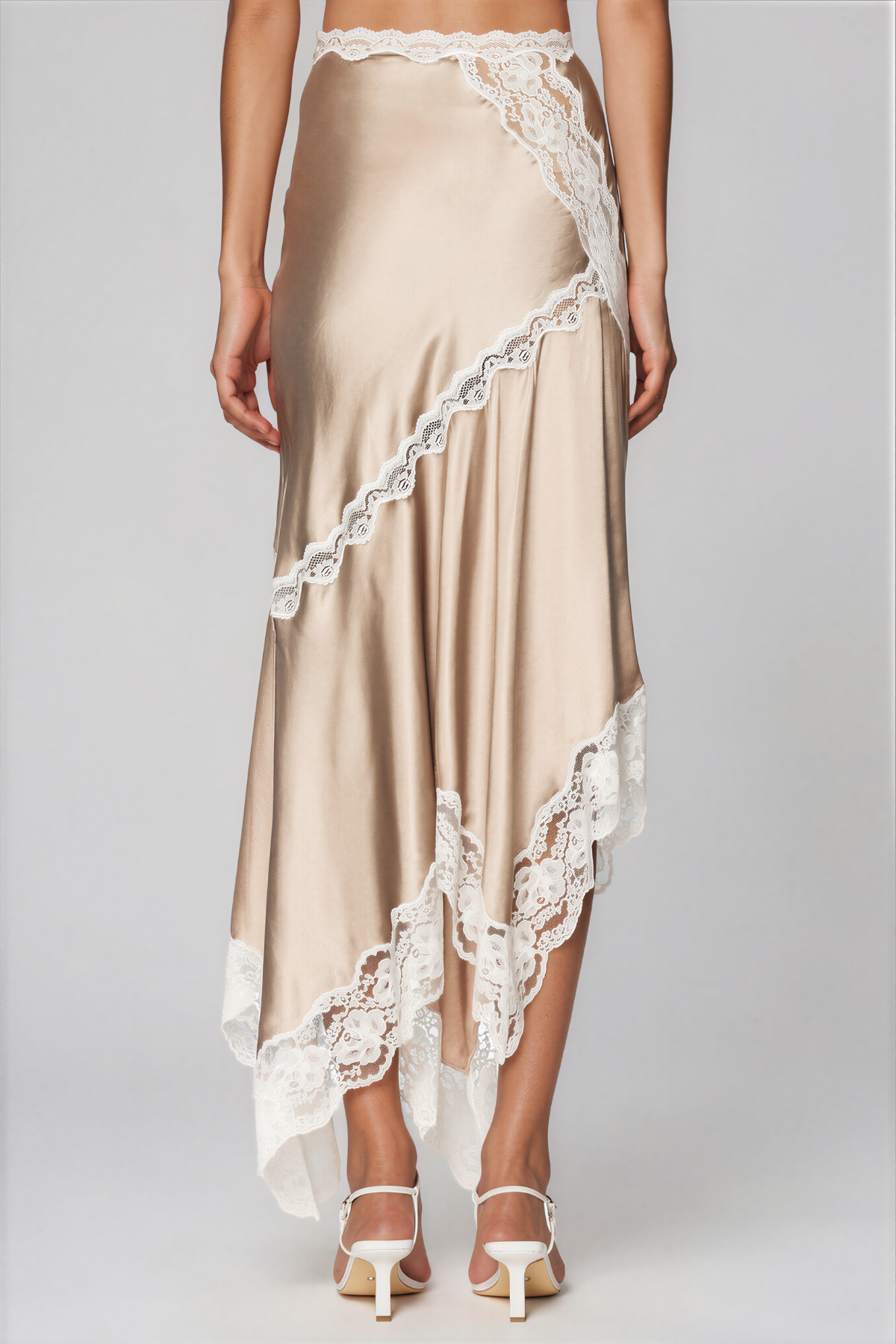 Bess Asymmetric Lace Skirt Set