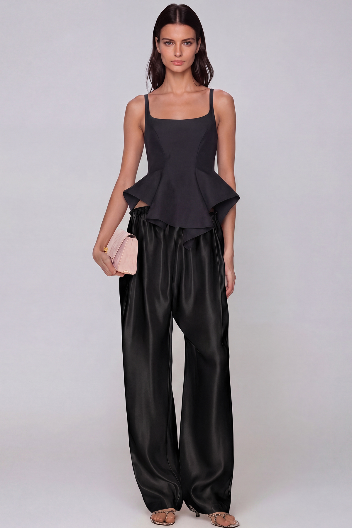 Haraldur Rope Satin Pants In Black