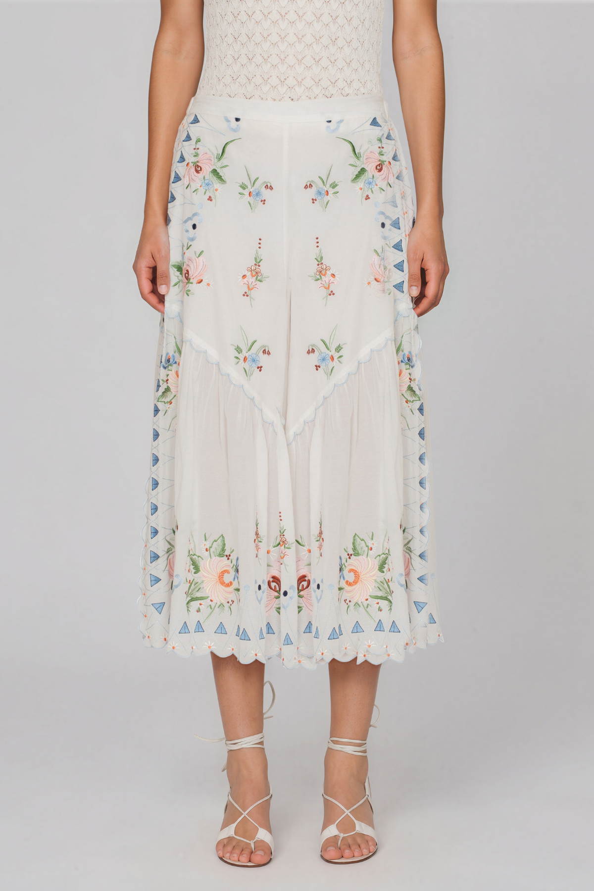 Jeanette Split Embroidered Floral Pants