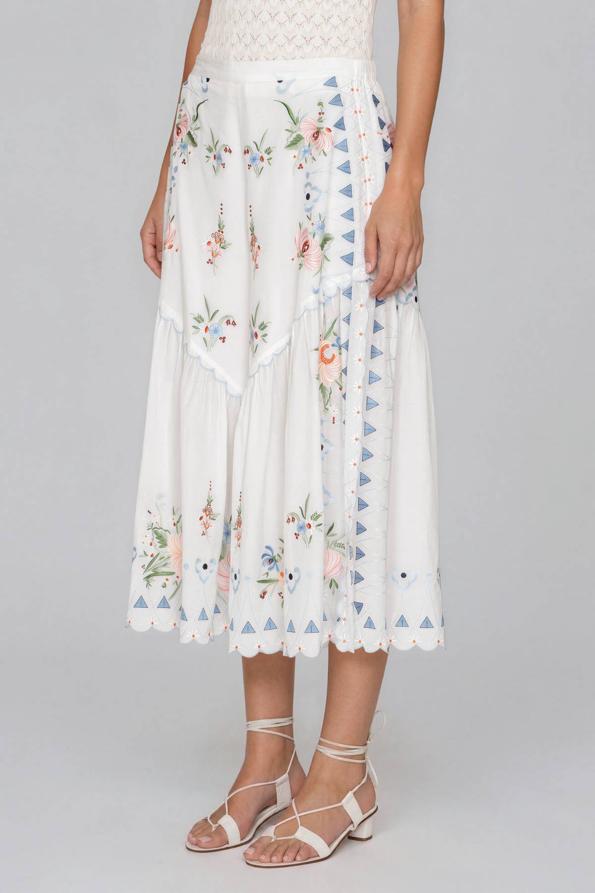 Jeanette Split Embroidered Floral Pants