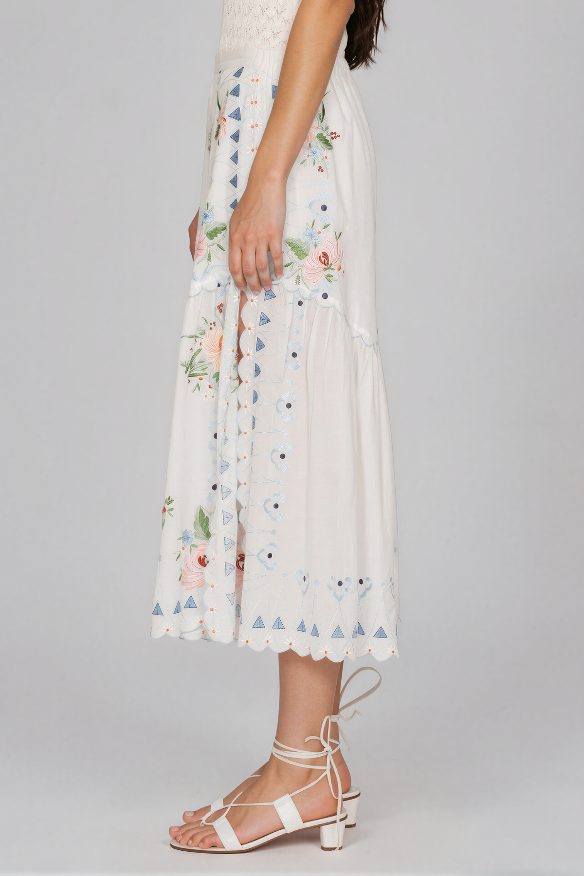 Jeanette Split Embroidered Floral Pants