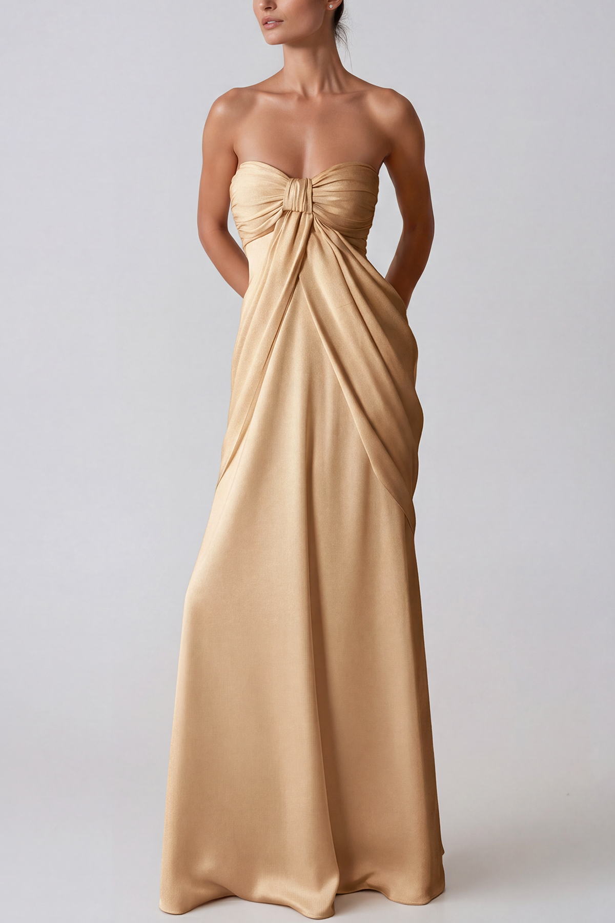 Herbie Satin Ruch Maxi Dress