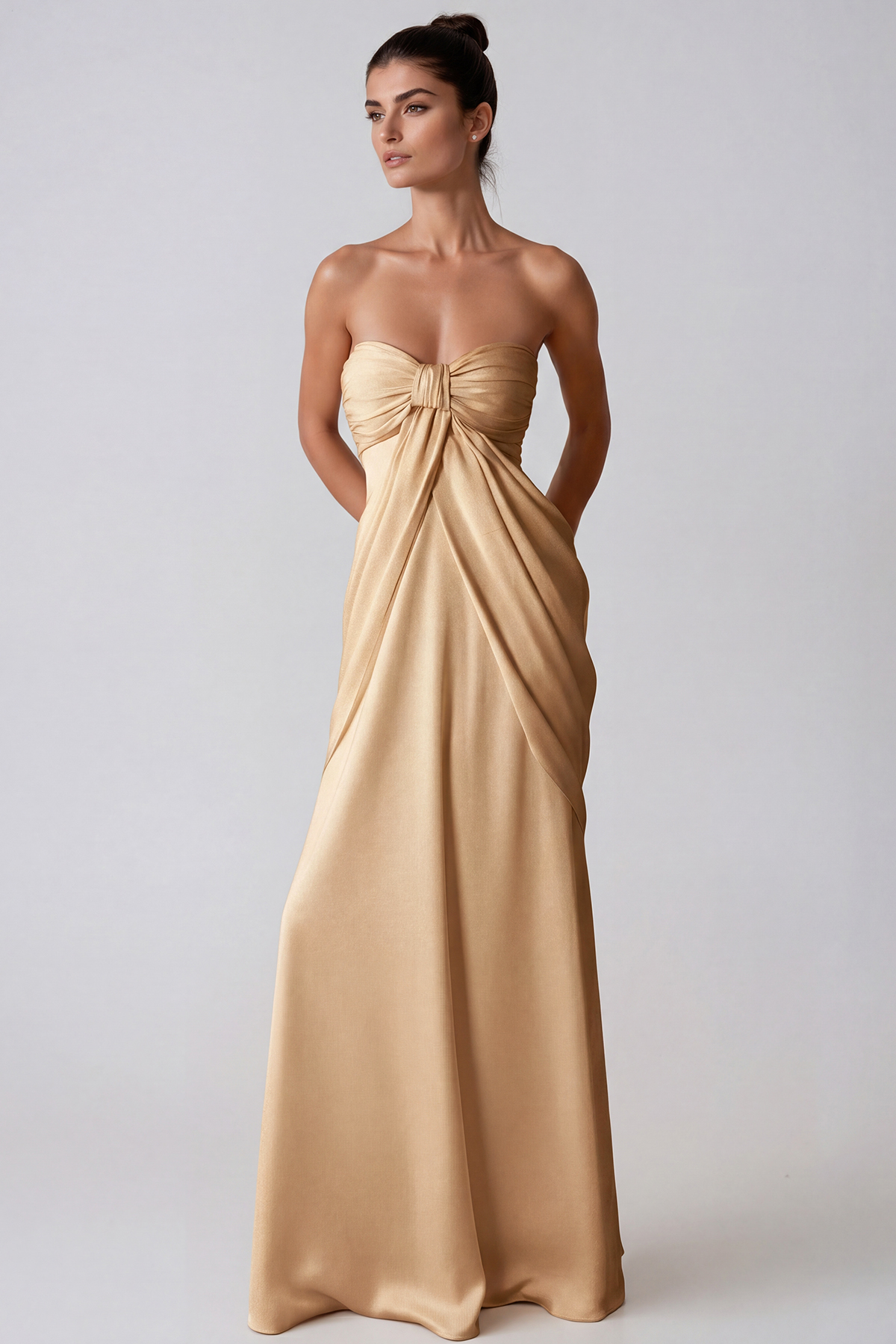Herbie Satin Ruch Maxi Dress