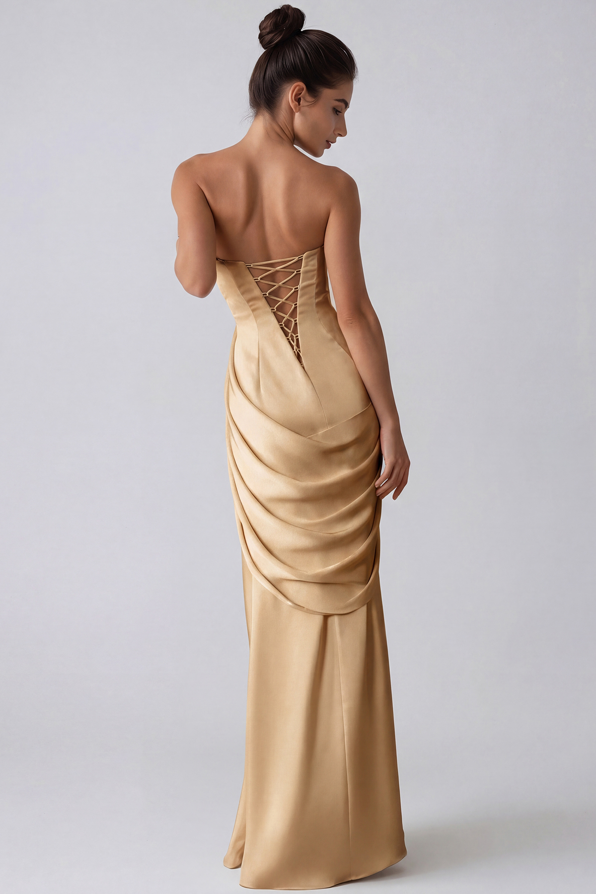 Herbie Satin Ruch Maxi Dress