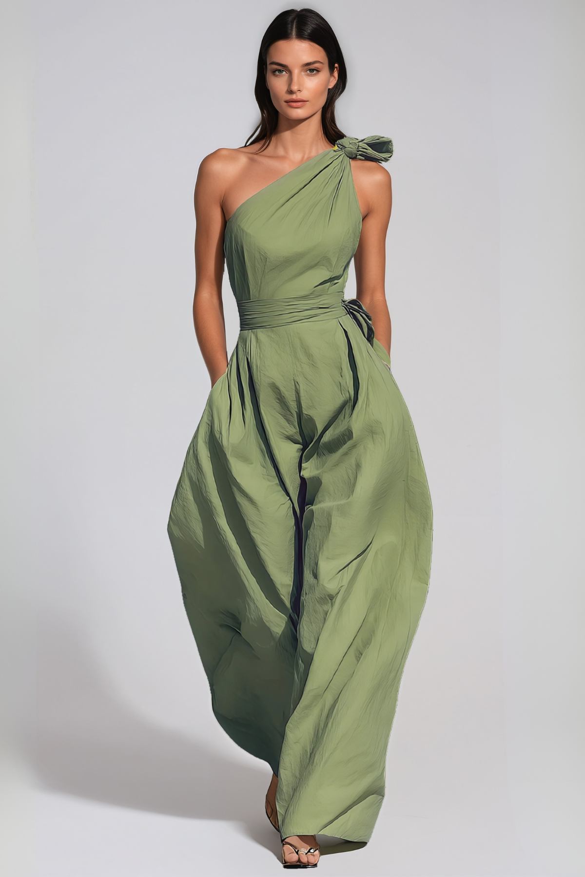 Jabez One Shoulder Twist Baggy Jumpsuit