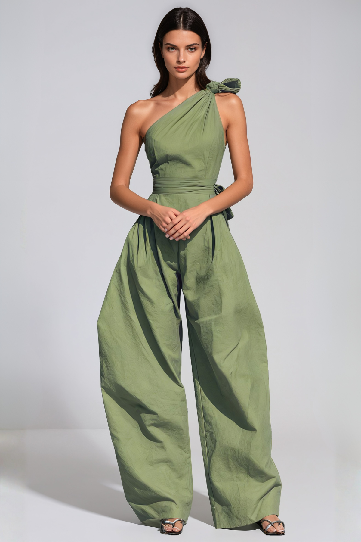 Jabez One Shoulder Twist Baggy Jumpsuit