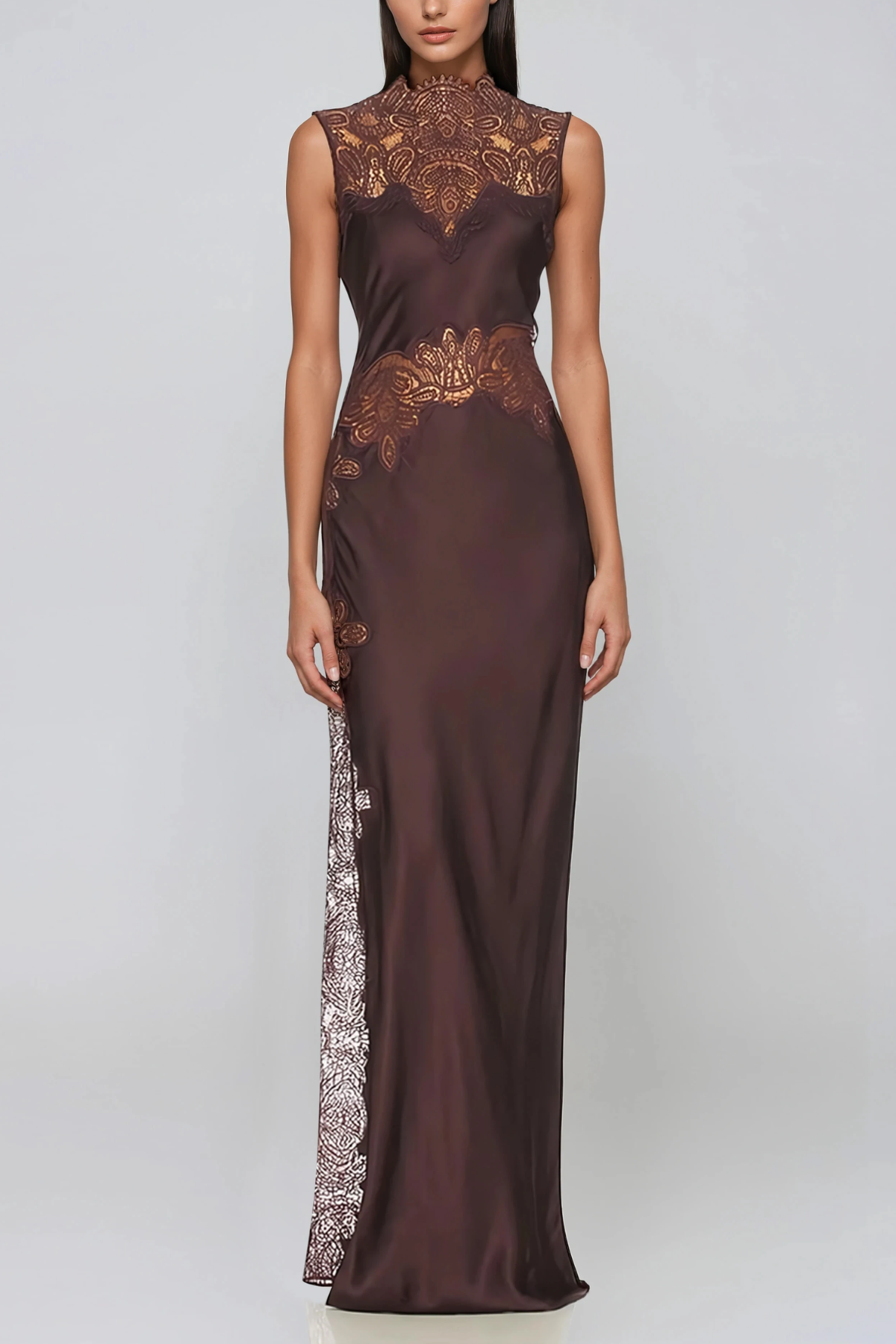 Firdaus Sleeveless Lace Maxi Dress