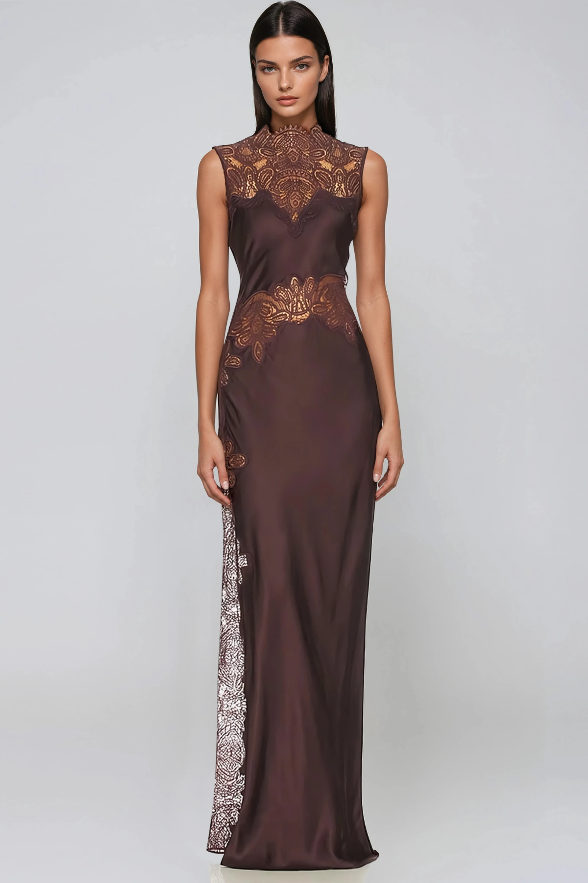 Firdaus Sleeveless Lace Maxi Dress