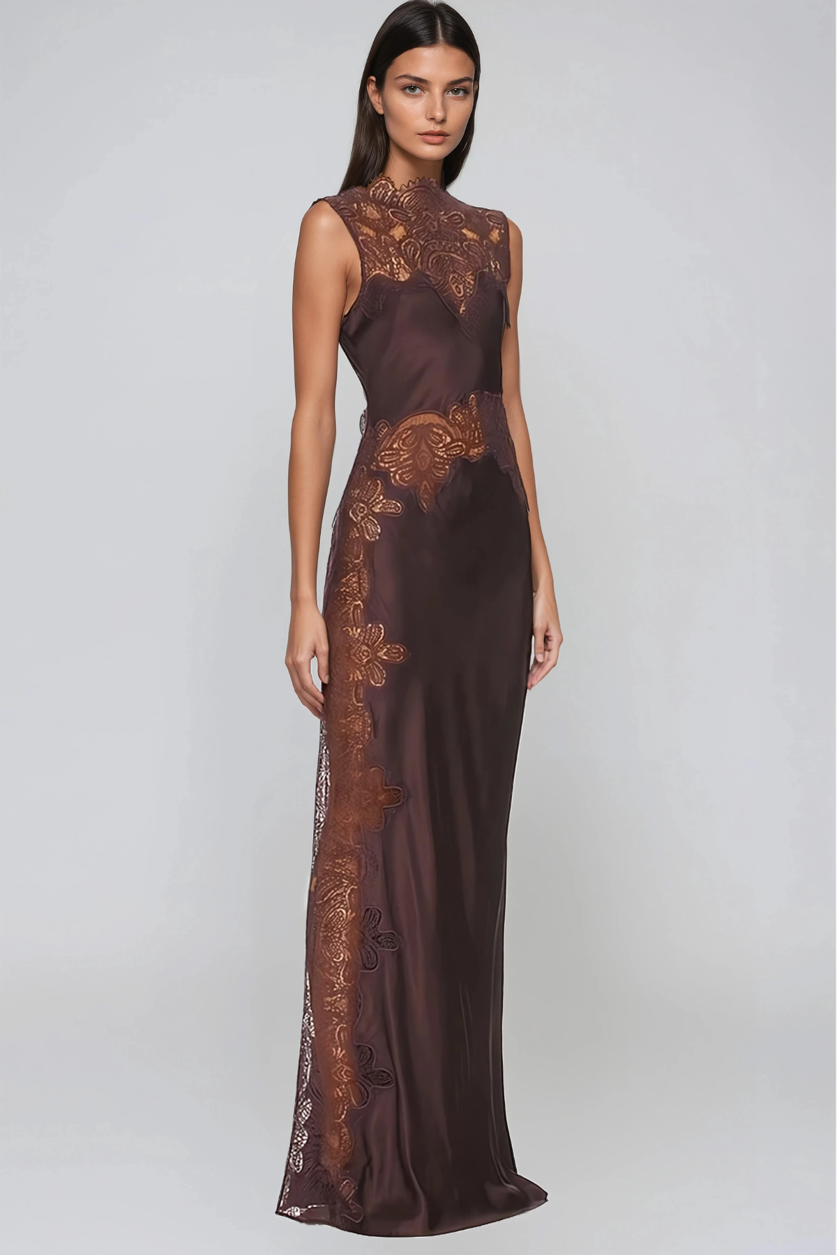 Firdaus Sleeveless Lace Maxi Dress
