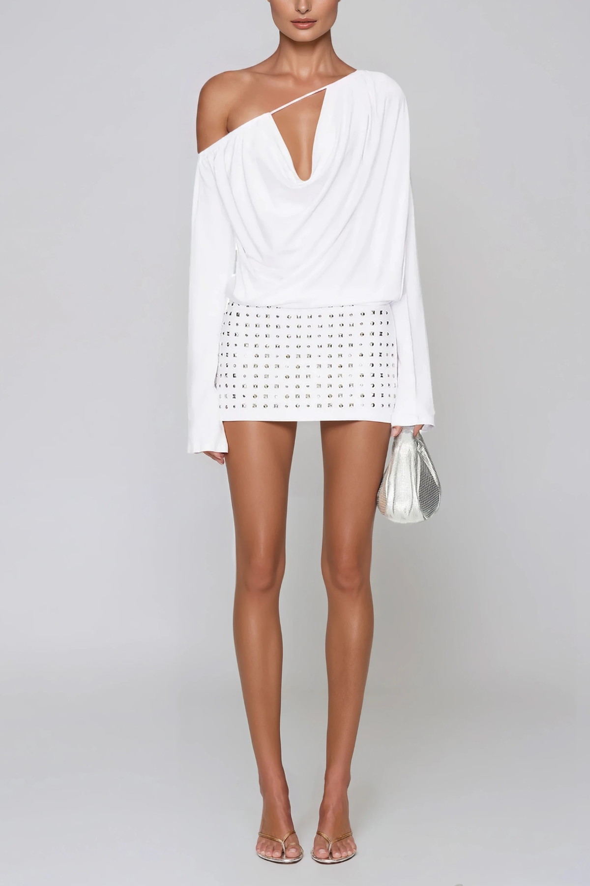 Felicius Embellished Backless Mini Dress