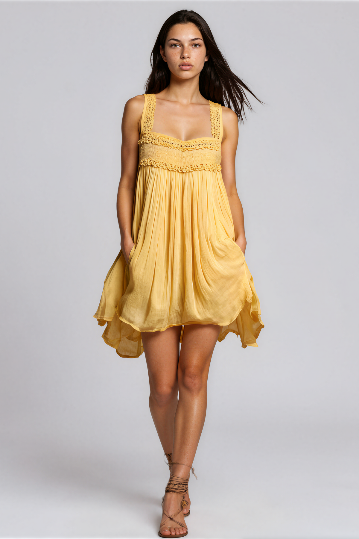 Kabili Sleeveless Ruch Mini Dress