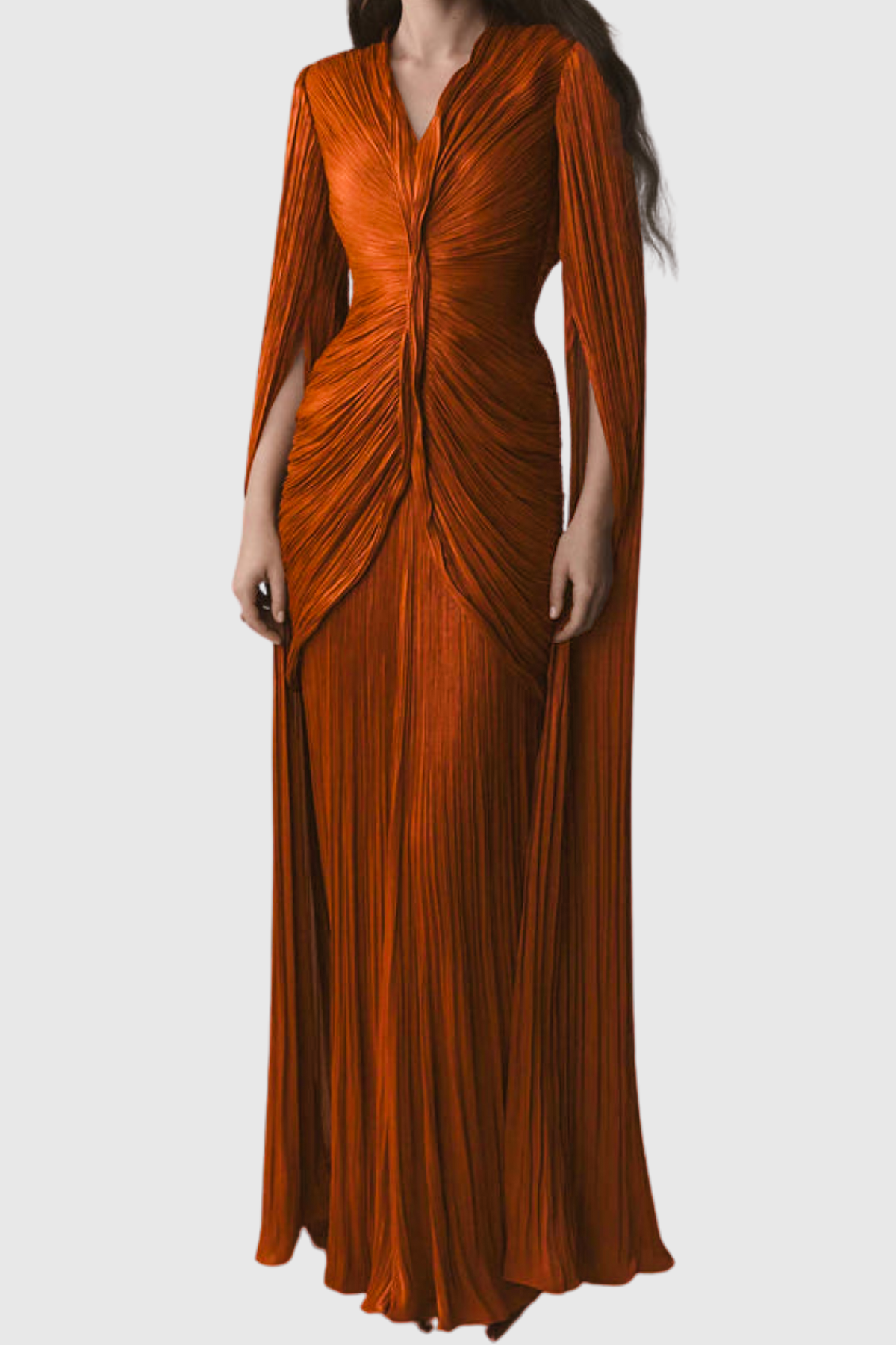 Hamnet Cape Sleeve Ruch Maxi Dress
