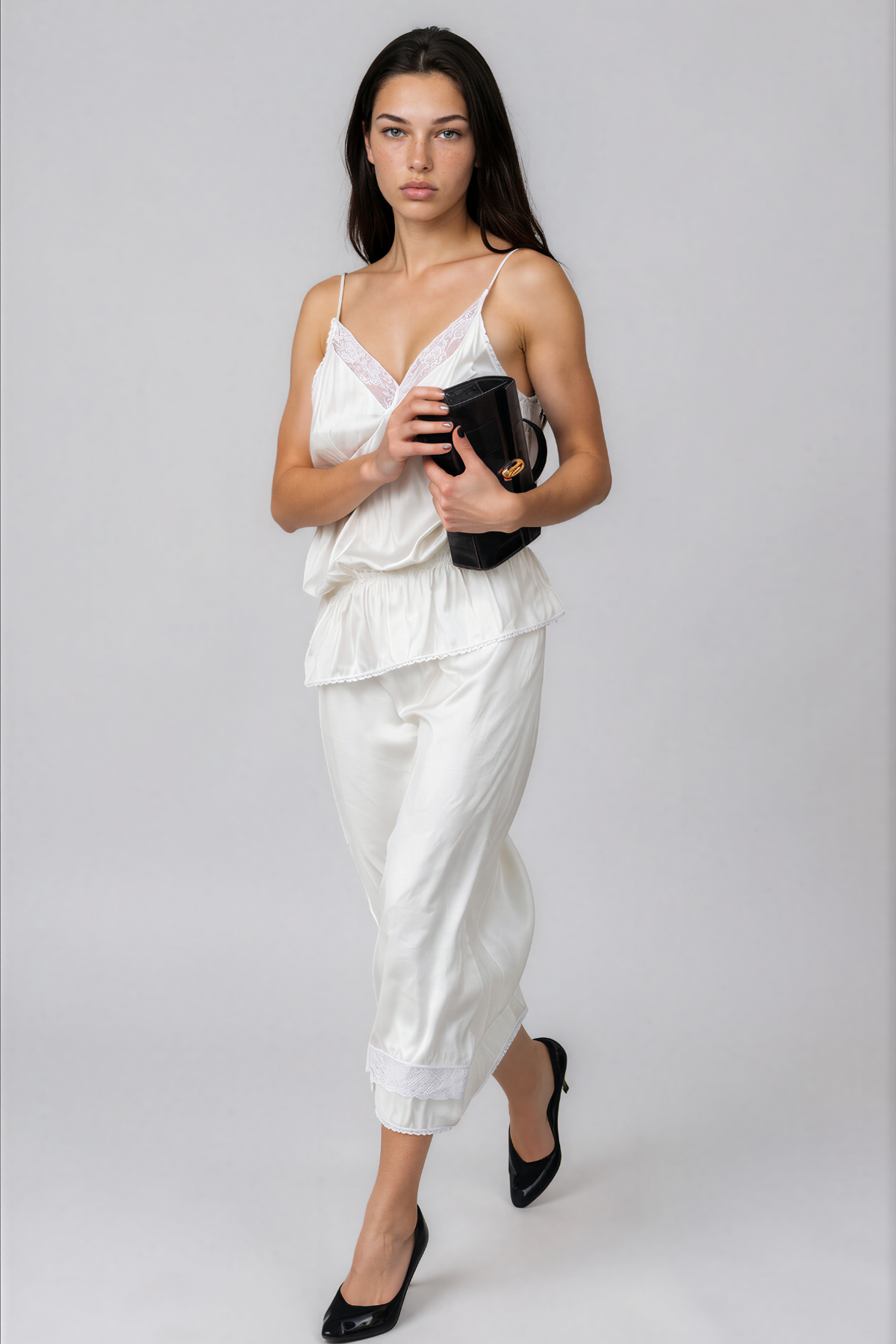 Kachina Spaghetti Lace Ruch Skirt Set
