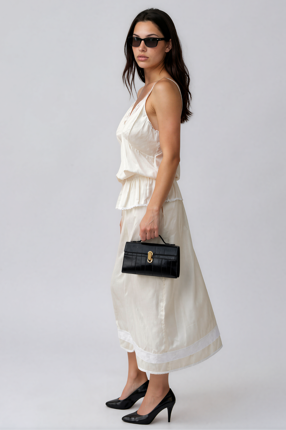 Kachina Spaghetti Lace Ruch Skirt Set