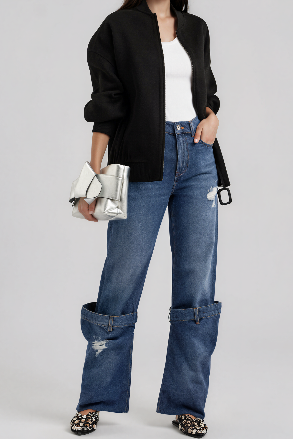 Kaiko Ripped Barrel Jeans