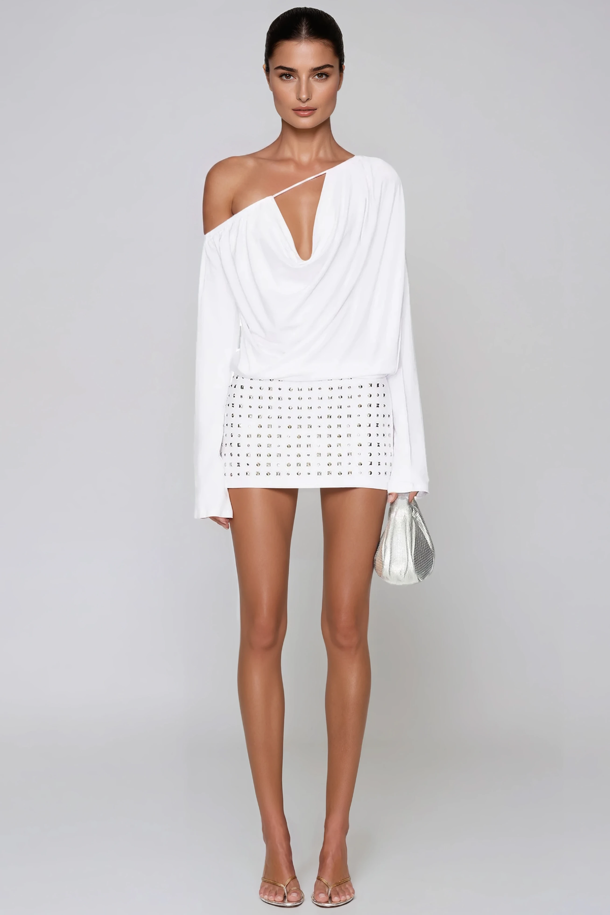 Felicius Embellished Backless Mini Dress