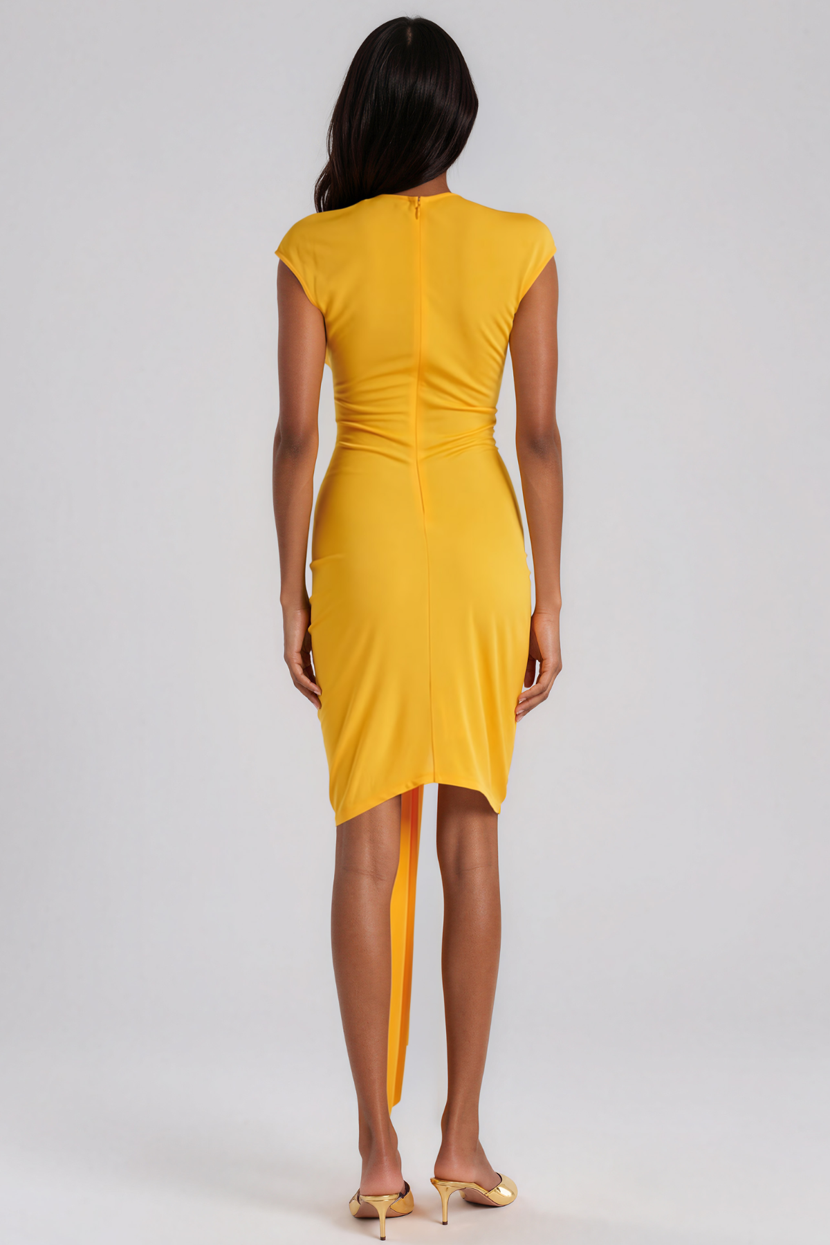Jarrett Cutout Ruch Embellished Mini Dress In Orange