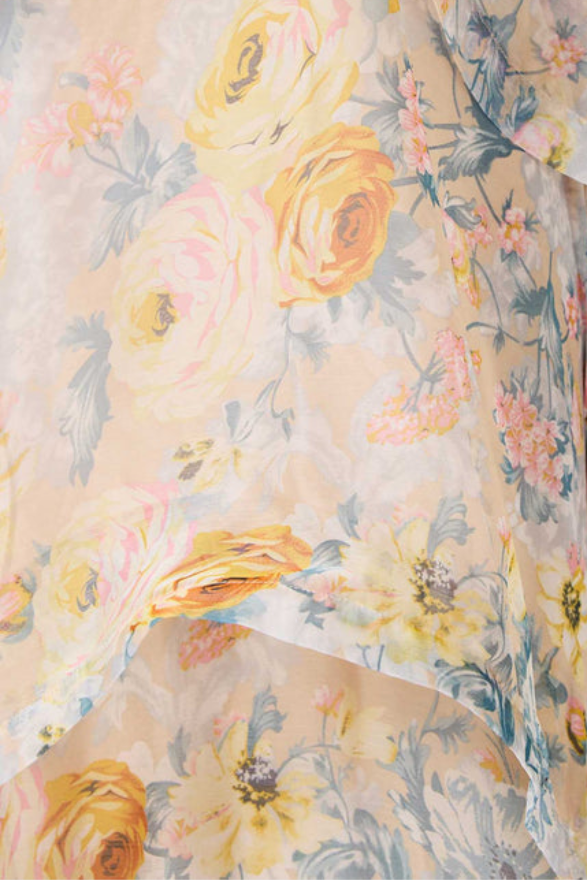 Ikbal Floral Tiered Maxi Dress In Yellow
