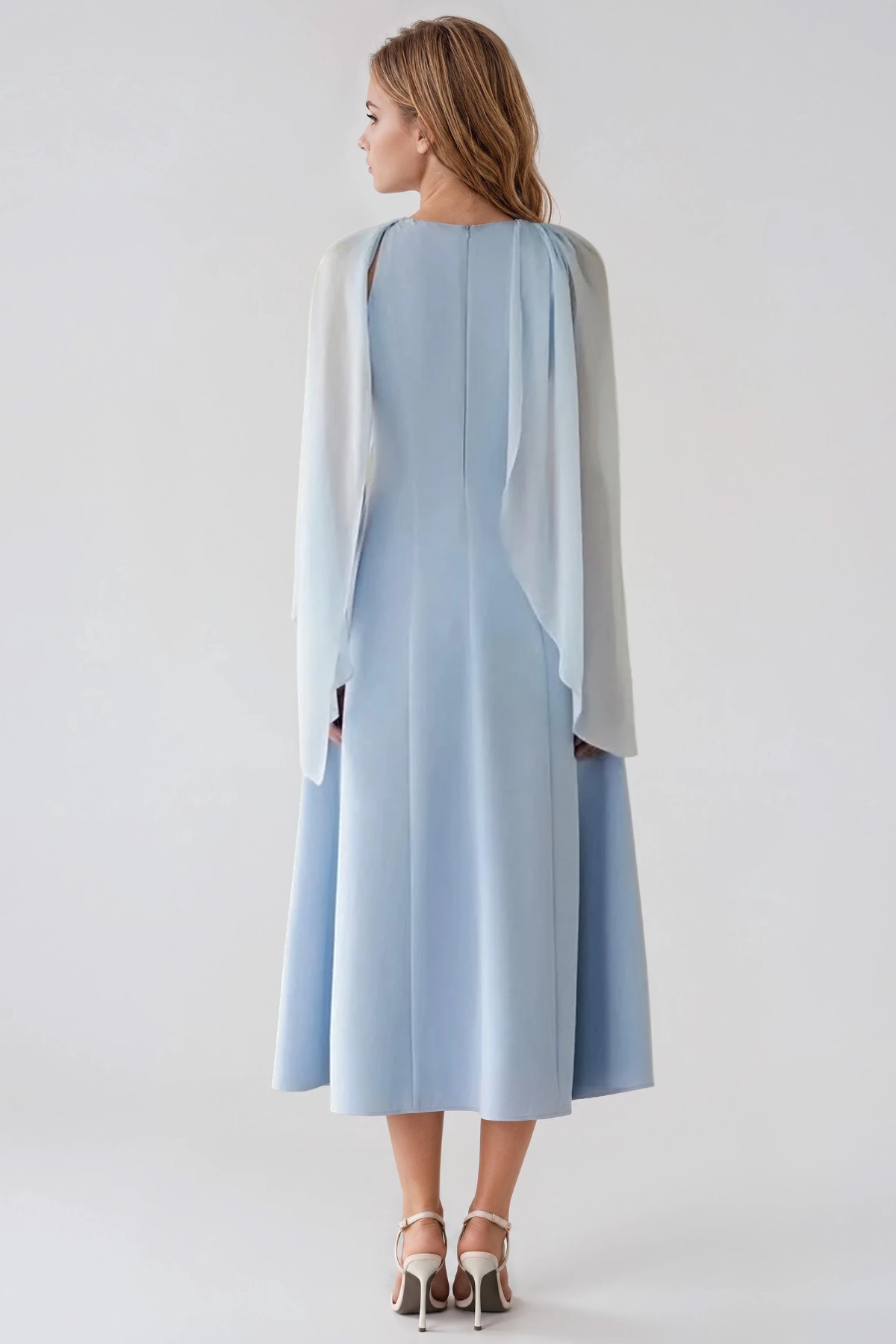 Hamida Shawl Mesh Midi Dress
