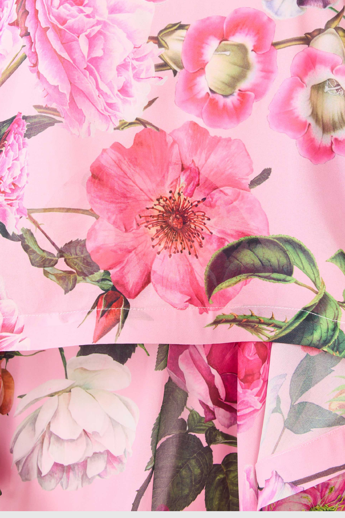 Ikbal Floral Tiered Maxi Dress In Pink