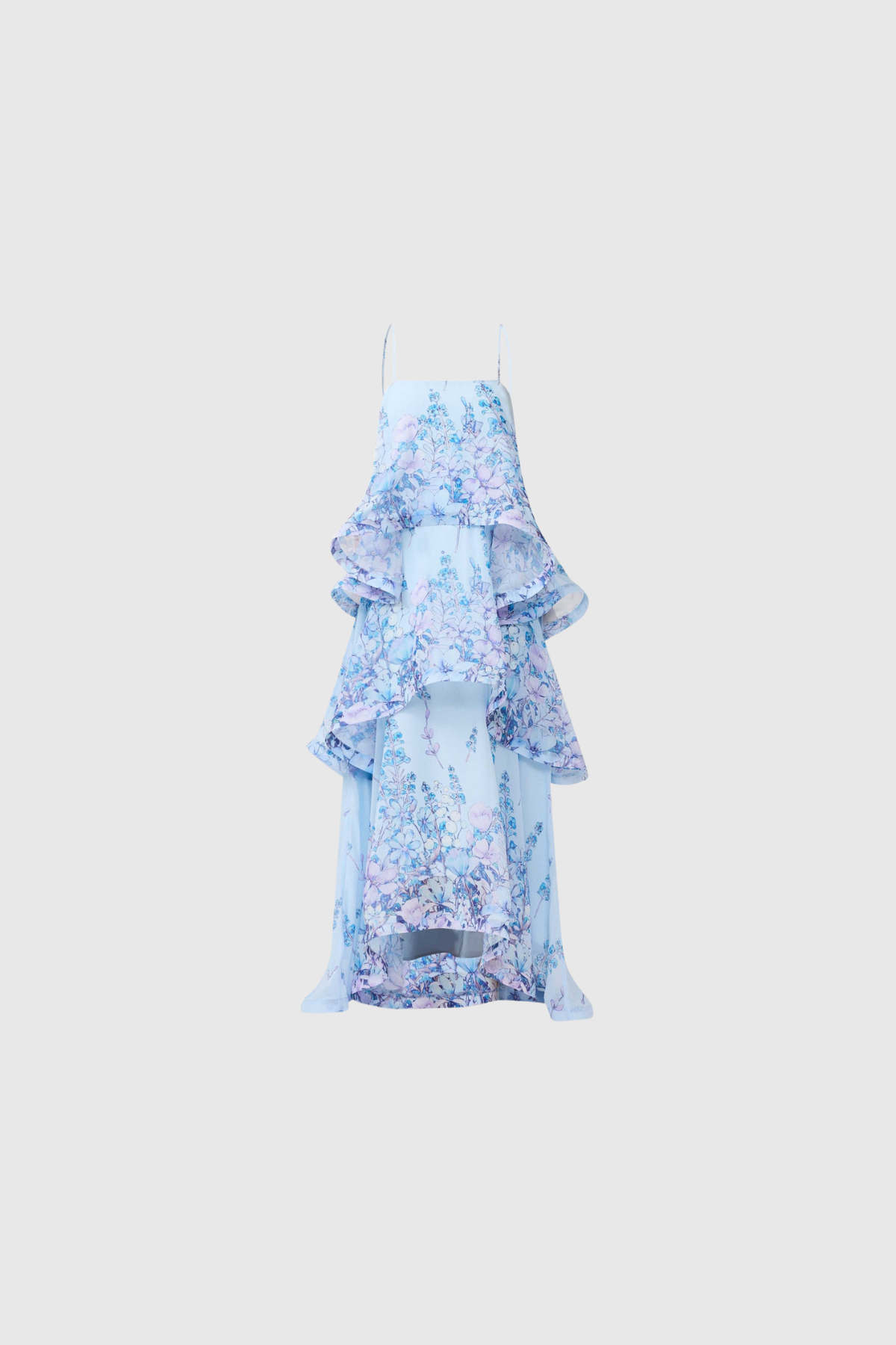 Ikbal Floral Tiered Maxi Dress In Blue