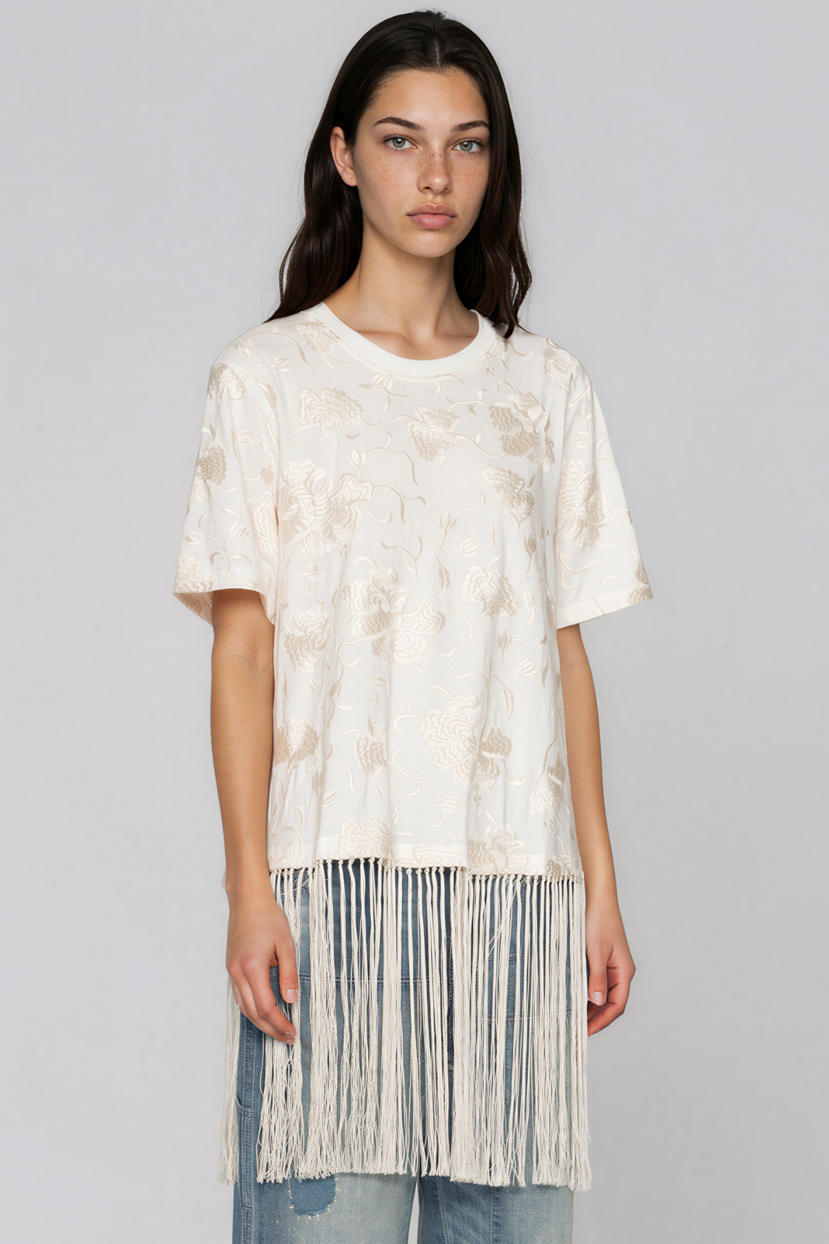 Kadmiel Floral Fringe Top