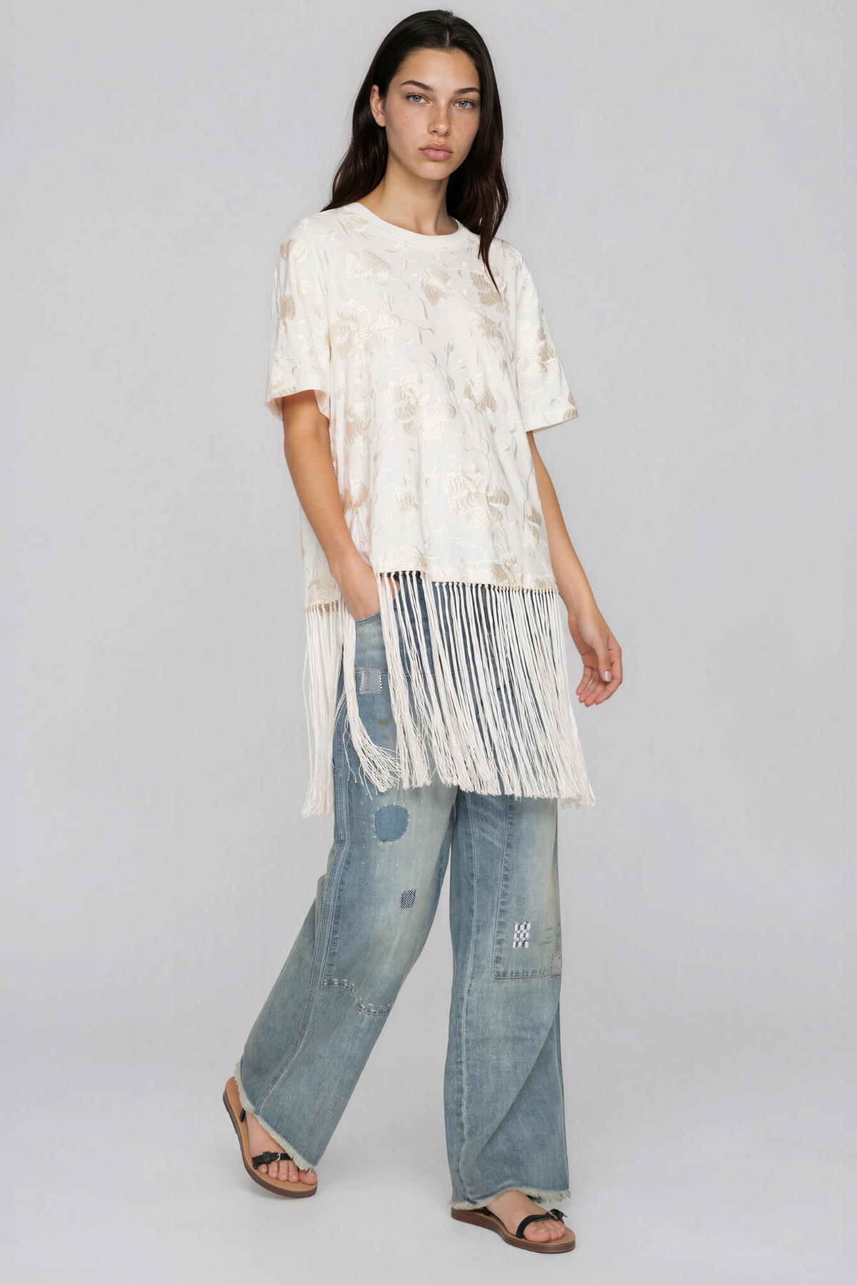 Kadmiel Floral Fringe Top