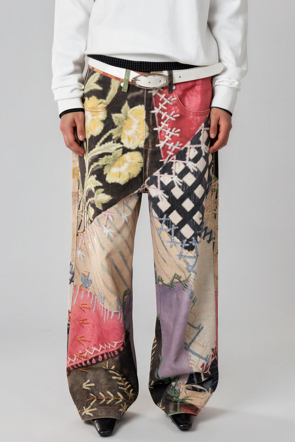Kaldi Print Wide Leg Jeans