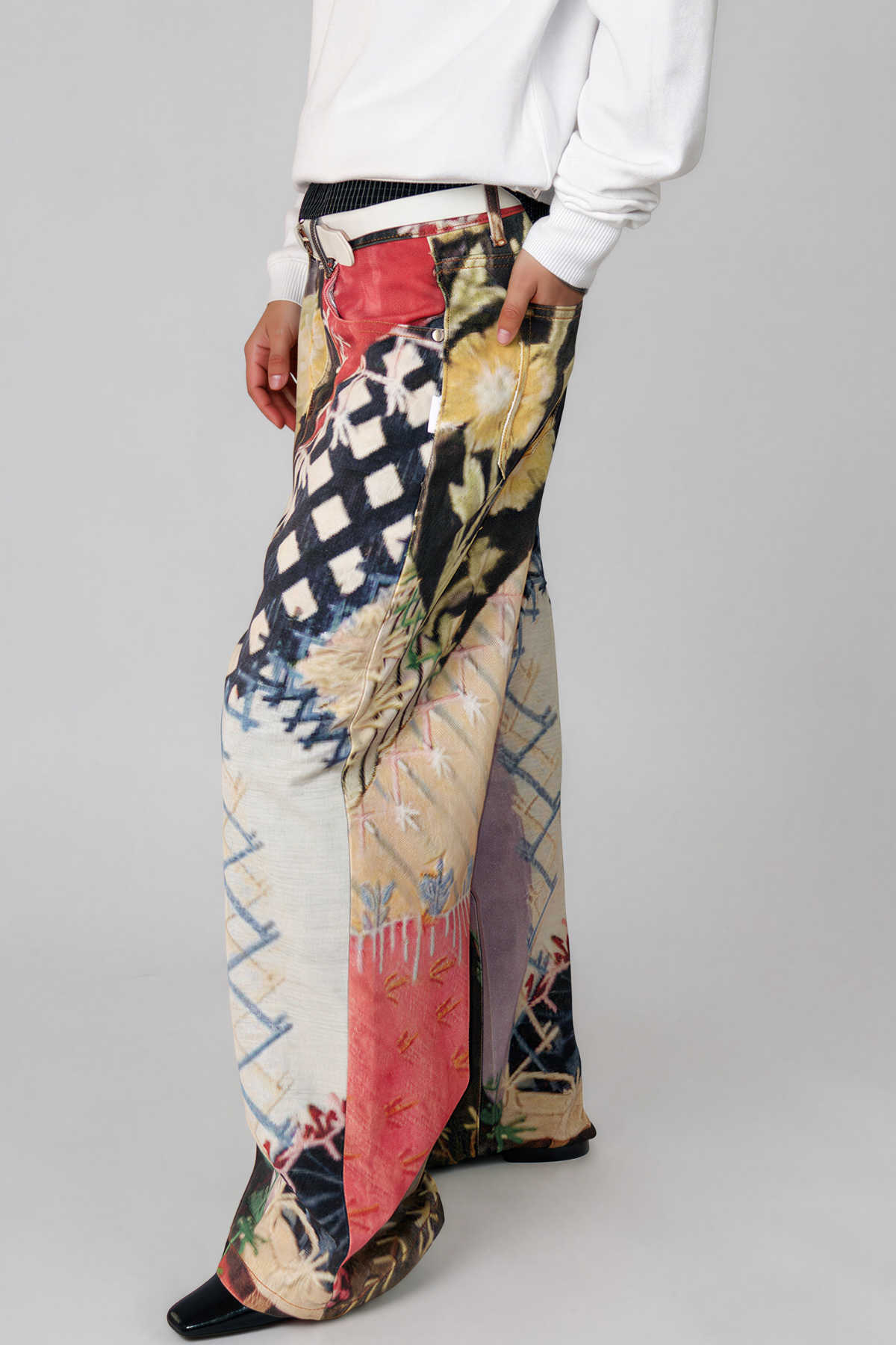 Kaldi Print Wide Leg Jeans