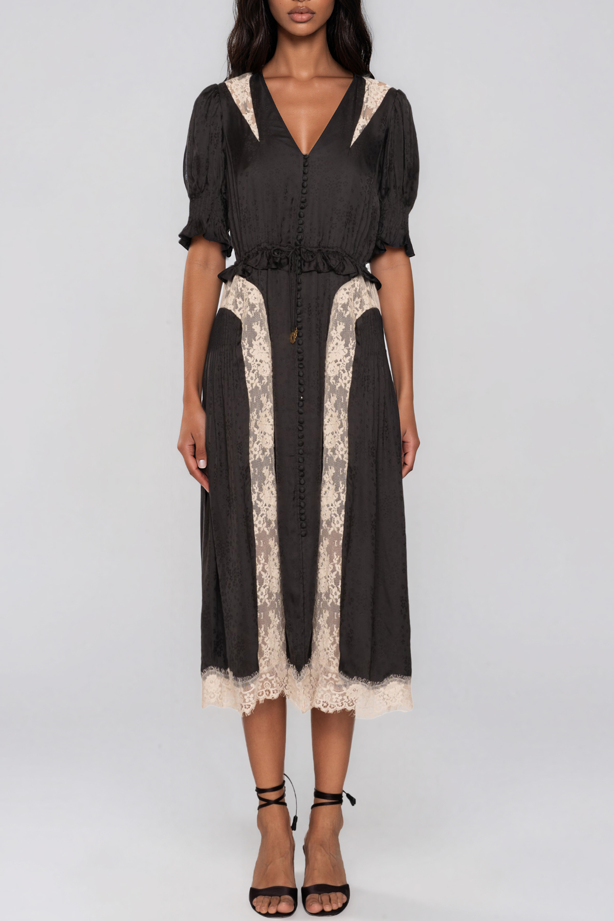 Janvier Lace Floral Midi Dress
