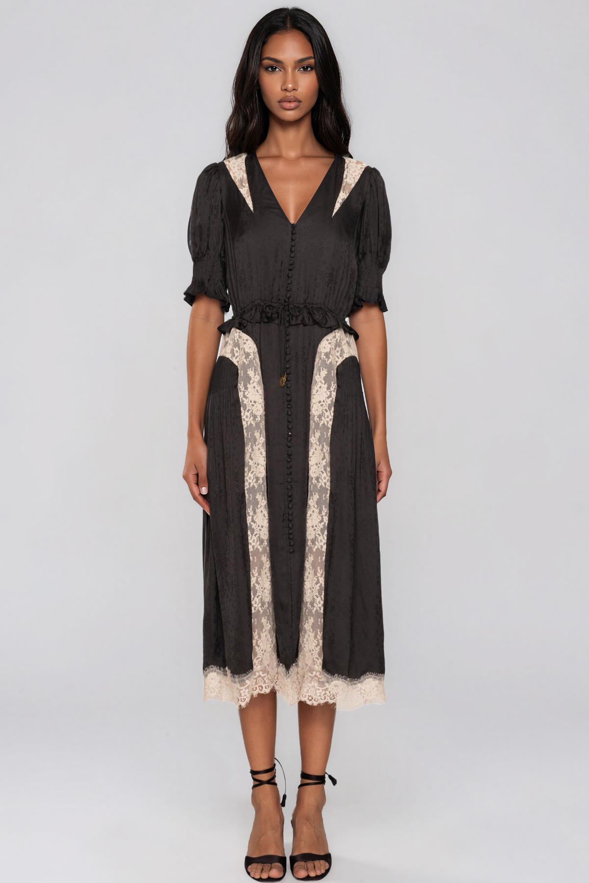 Janvier Lace Floral Midi Dress