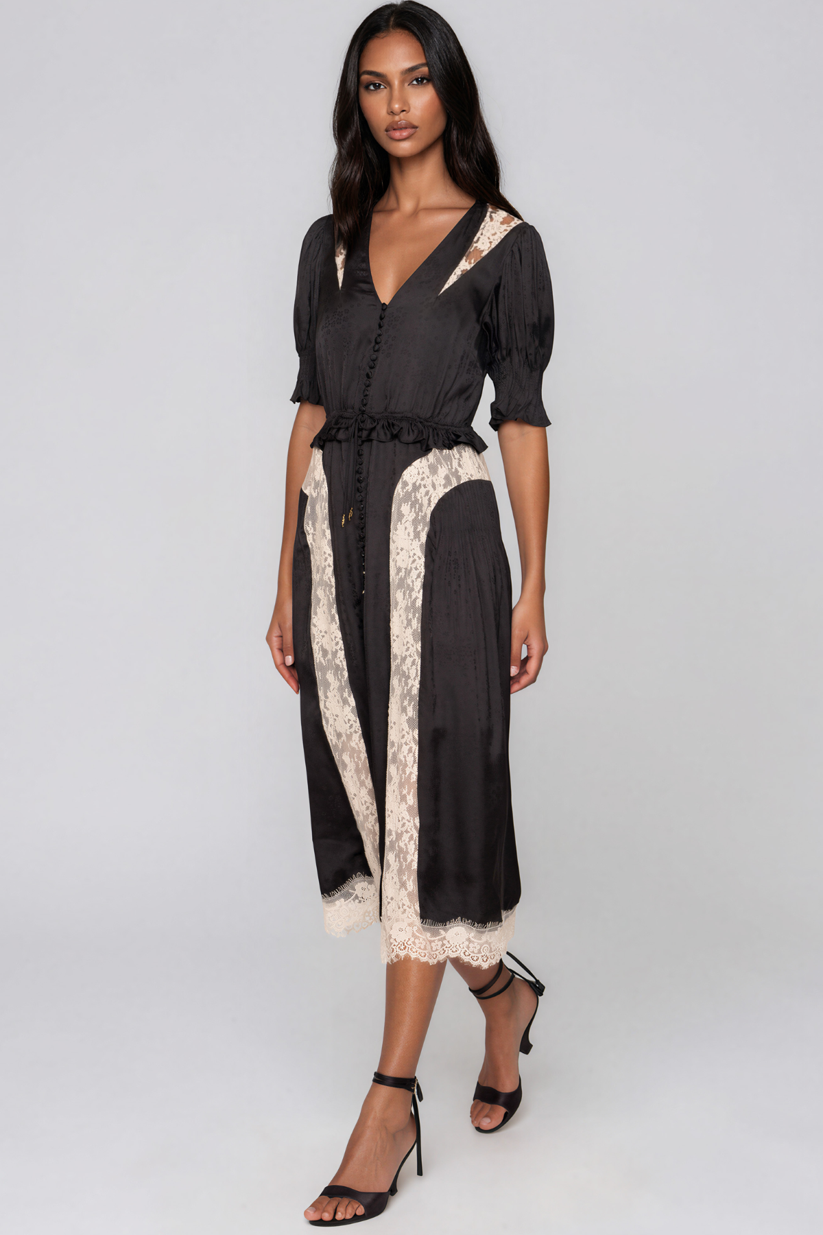 Janvier Lace Floral Midi Dress