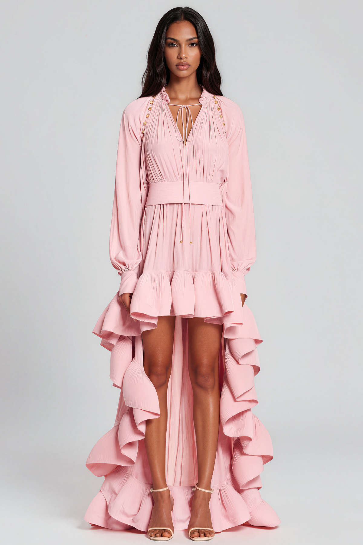 Kaito Ruffle High Low Maxi Dress