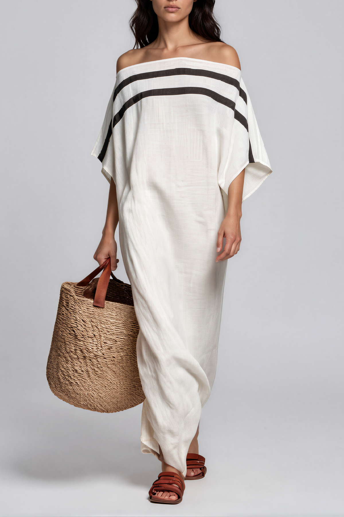 Intan Stripe Off Shoulder Maxi Dress