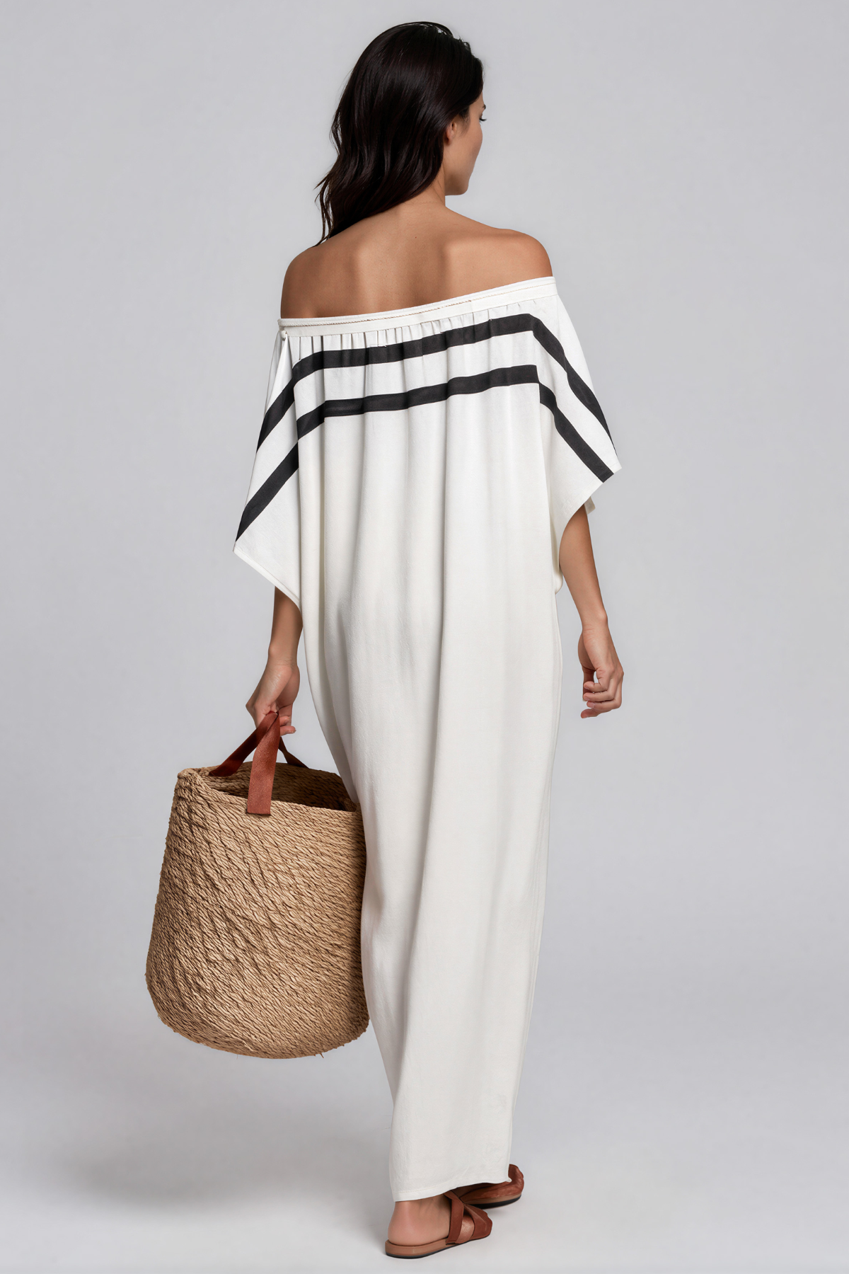Intan Stripe Off Shoulder Maxi Dress