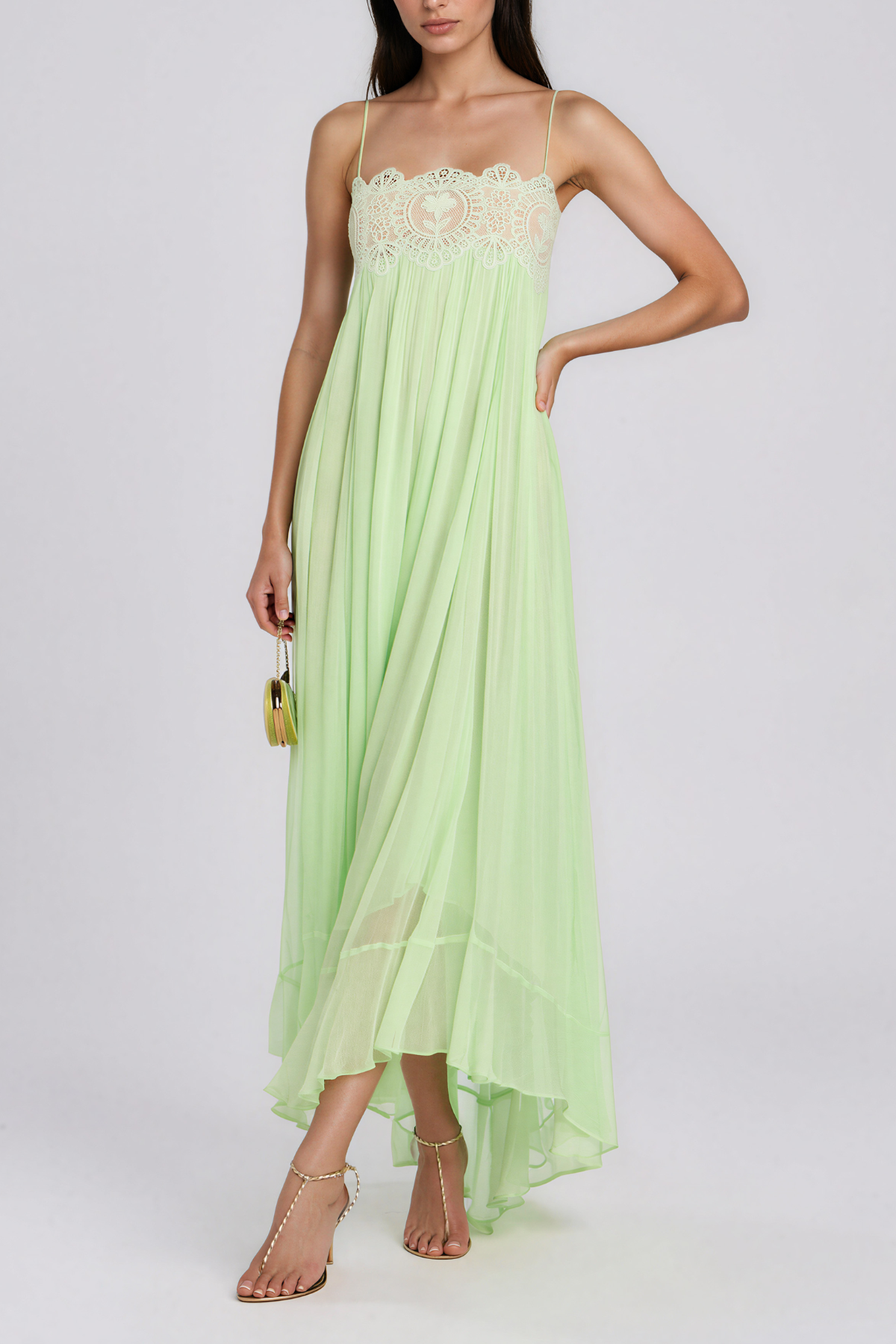 Hanieh Spaghetti Lace Floral Maxi Dress