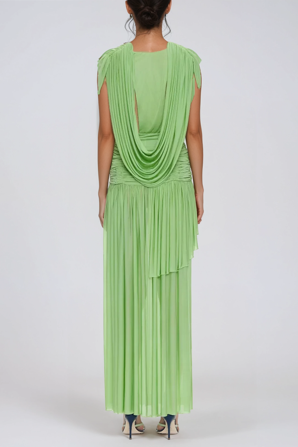 Ceylin Ruch Twist Plunge Skirt Set