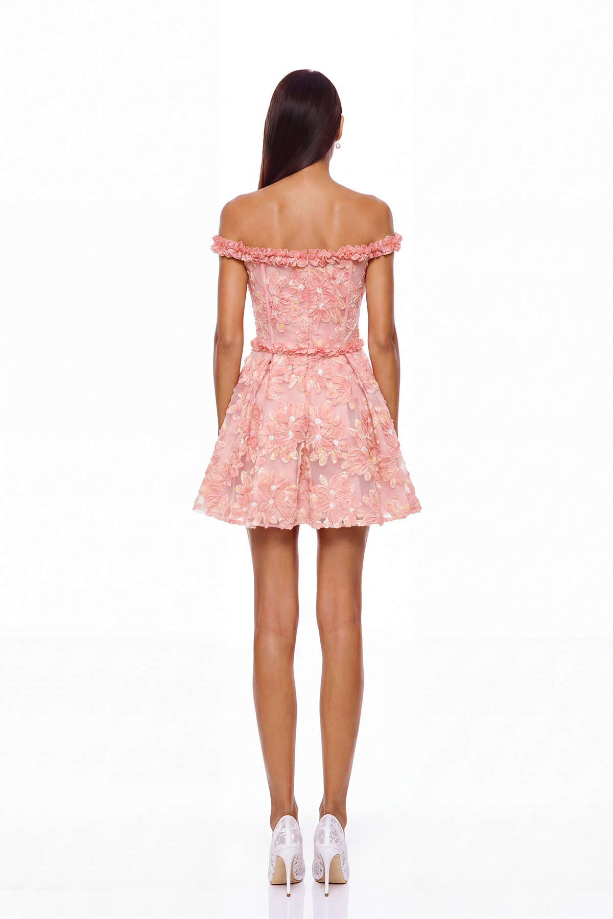 Blossom Flower Off Shoulder Mini Dress