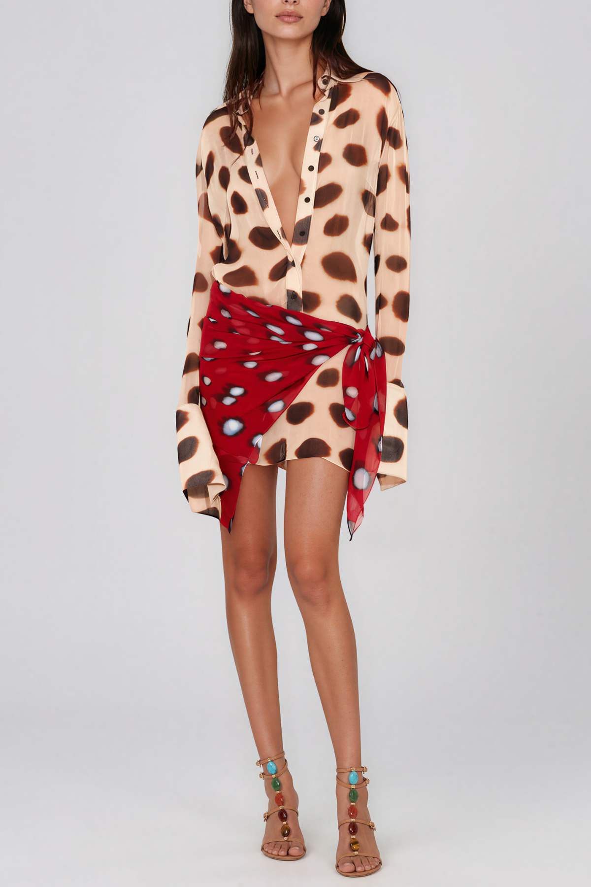 Keelan Print Mini Shirt Dress