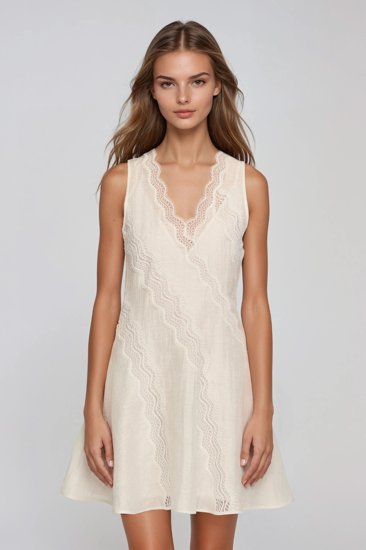Giove Sleeveless Lace Mini Dress