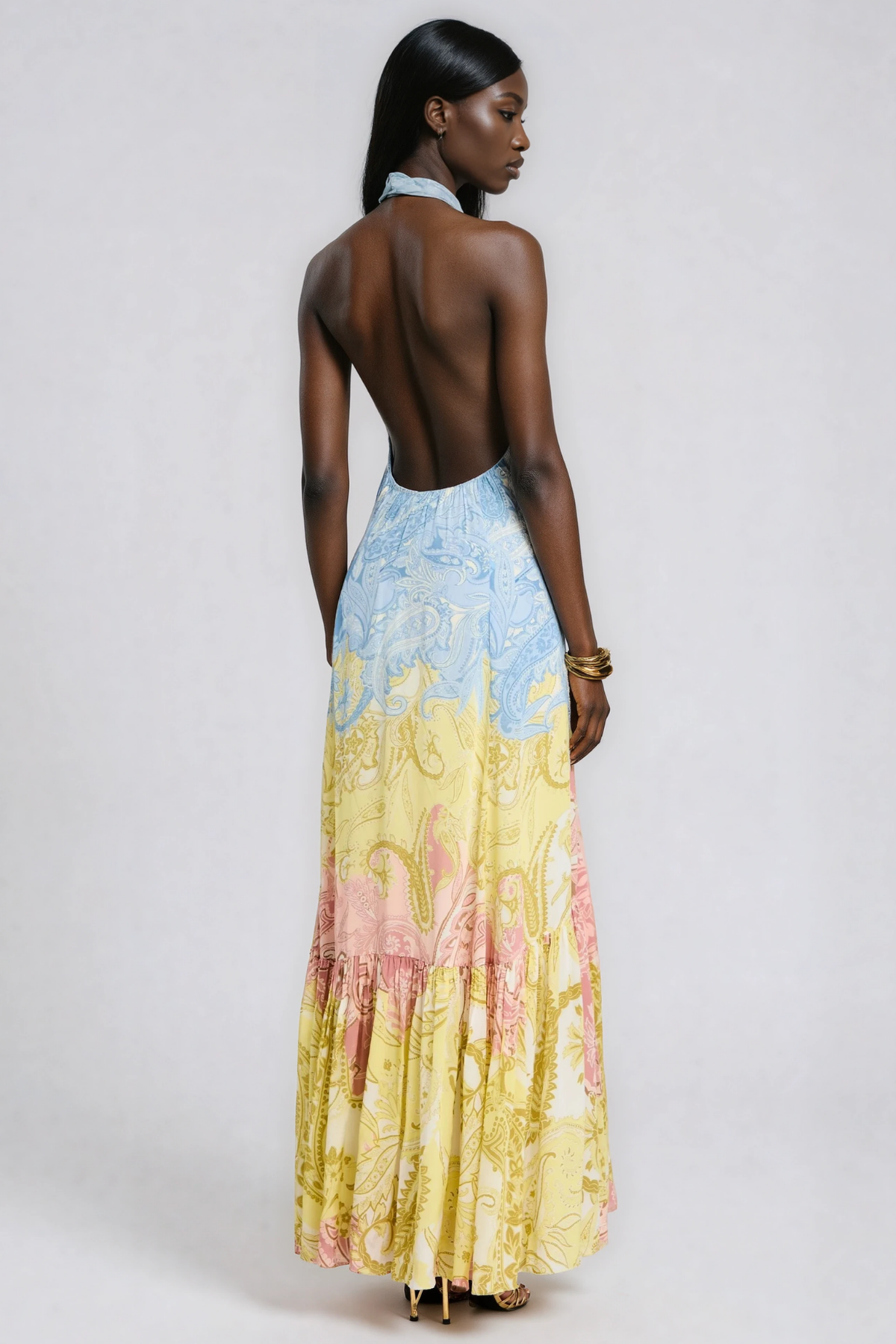 Idalia Halter Neck Paisley Maxi Dress