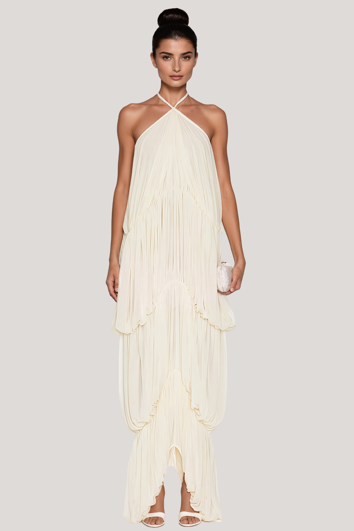 Kiara Halter Neck Draped Maxi Dress