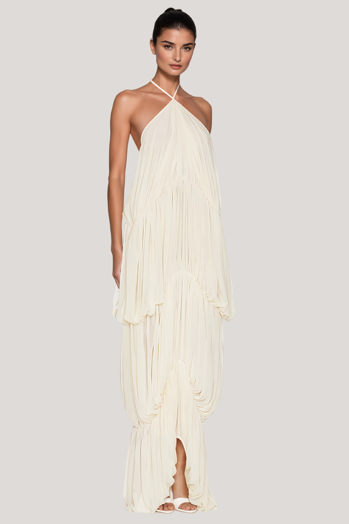 Kiara Halter Neck Draped Maxi Dress