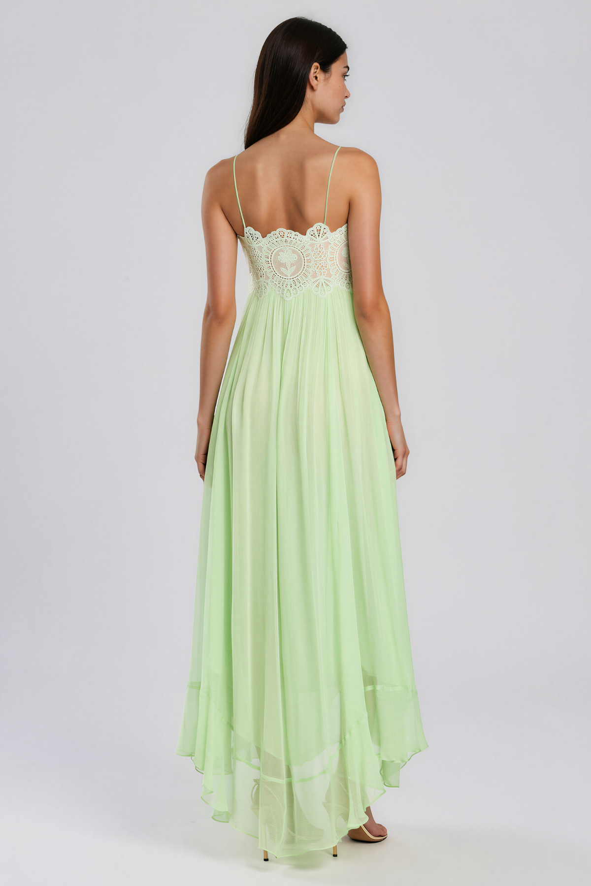 Hanieh Spaghetti Lace Floral Maxi Dress