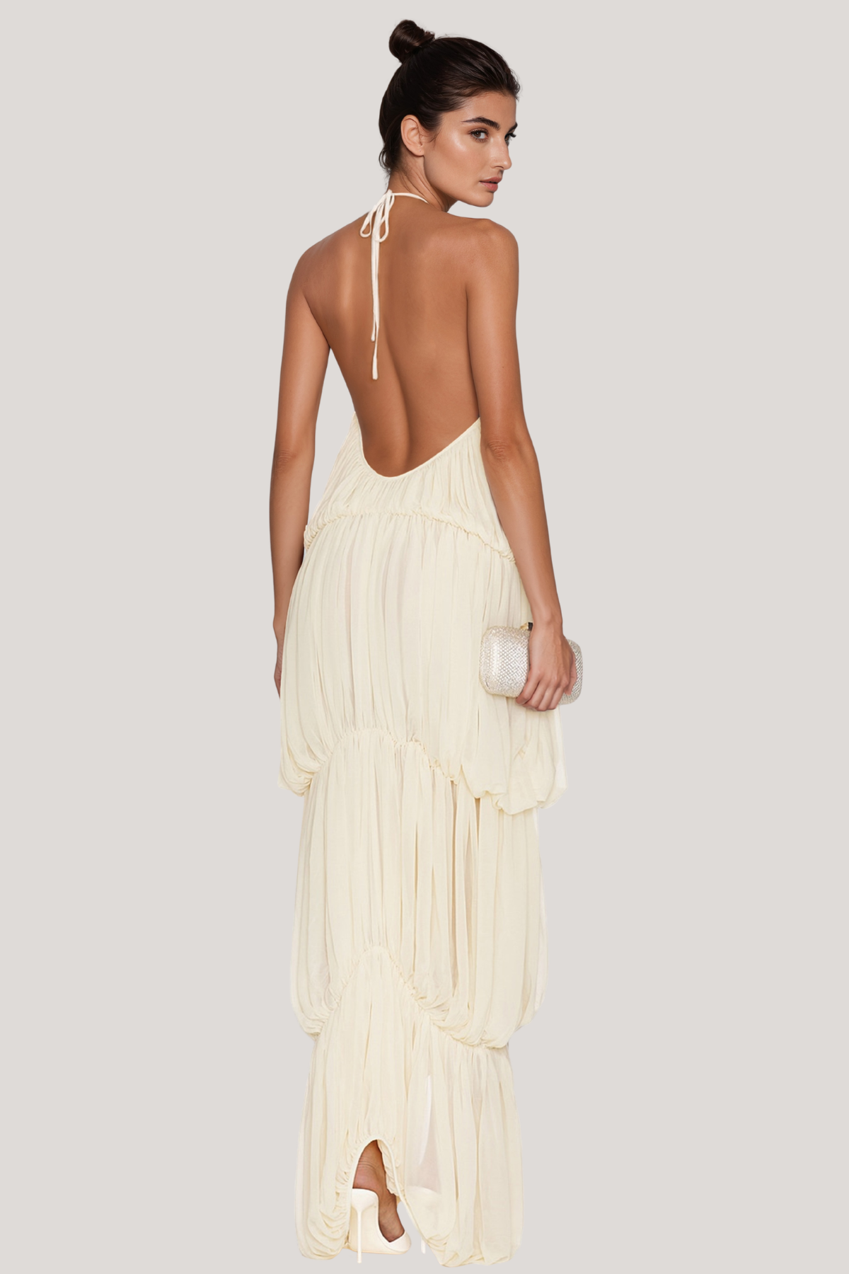 Kiara Halter Neck Draped Maxi Dress