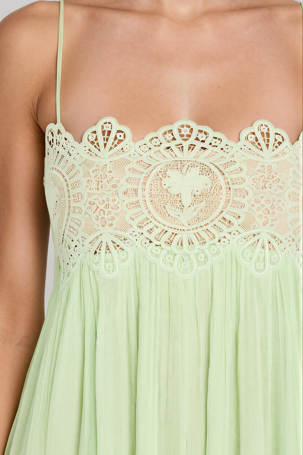 Hanieh Spaghetti Lace Floral Maxi Dress